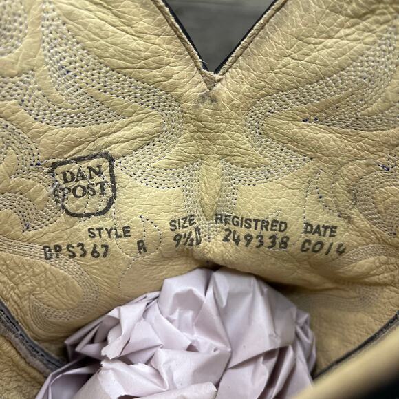 Dan Post Men - Size 9.5D - Vintage Black Eel Skin Cowboy Boots DPS367 - Picture 12 of 12